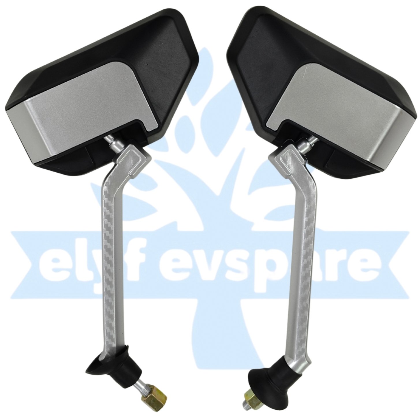 MIRROR BLK-SILVER CUT DESIGN (3a5e)